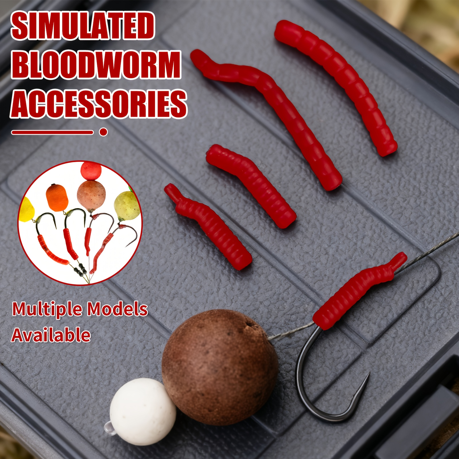 Red Artificial Bloodworm Hook  - Aglaonema Red incelemesi ve fiyatı