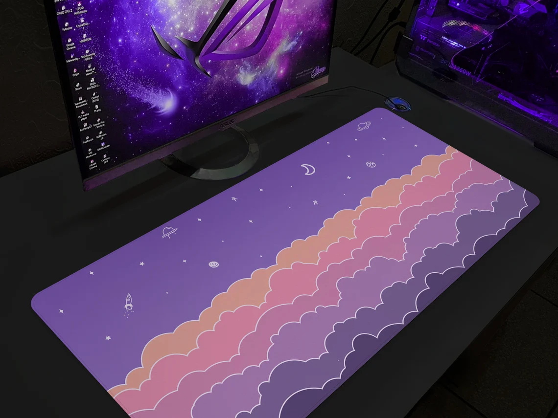 Kawaii Deskmat purple Cute Mou - Tradescantia Purple incelemesi ve fiyatı